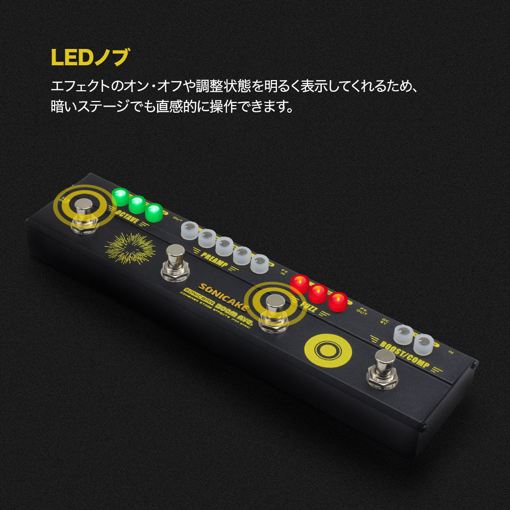 Sonicake BOOM Ave. ゲイン／コンプレッサー／ファズ／プリアンプ