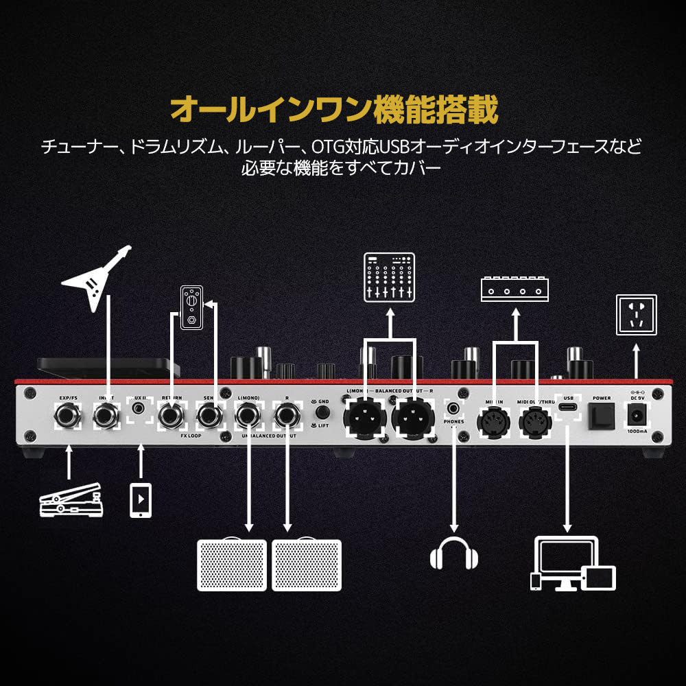 Valeton GP-200R マルチエフェクター レッドバージョン